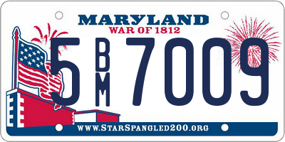 MD license plate 5BM7009