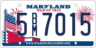 MD license plate 5BM7015