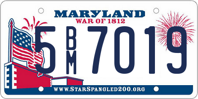 MD license plate 5BM7019