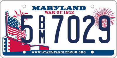 MD license plate 5BM7029