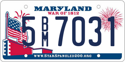 MD license plate 5BM7031