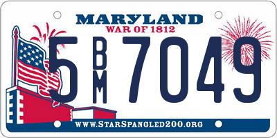 MD license plate 5BM7049