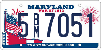 MD license plate 5BM7051