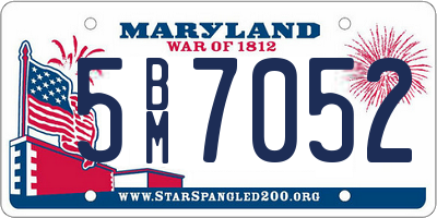 MD license plate 5BM7052