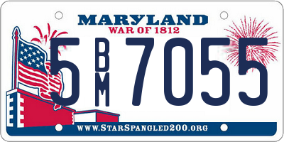 MD license plate 5BM7055