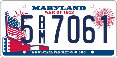 MD license plate 5BM7061