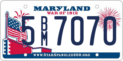 MD license plate 5BM7070