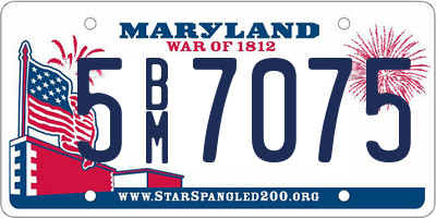 MD license plate 5BM7075