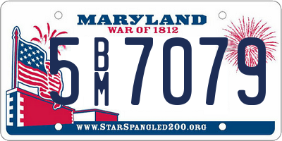 MD license plate 5BM7079