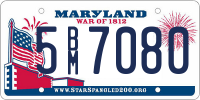 MD license plate 5BM7080