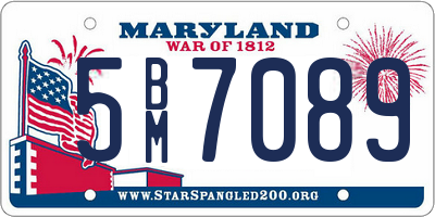 MD license plate 5BM7089