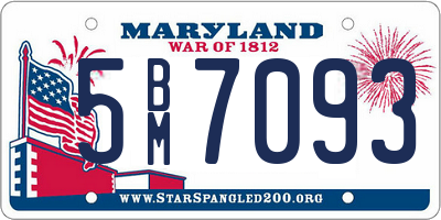 MD license plate 5BM7093