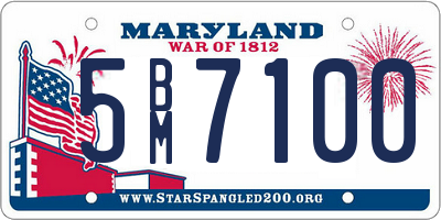 MD license plate 5BM7100