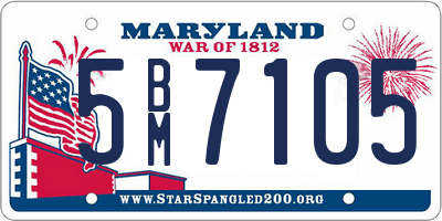 MD license plate 5BM7105