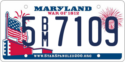 MD license plate 5BM7109