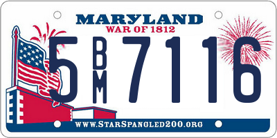 MD license plate 5BM7116