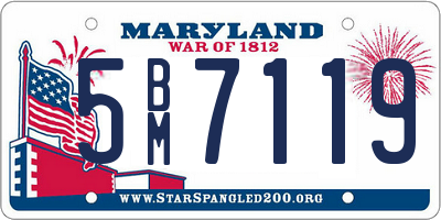 MD license plate 5BM7119