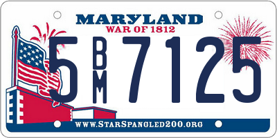 MD license plate 5BM7125