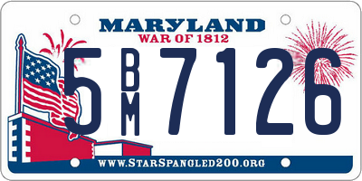 MD license plate 5BM7126
