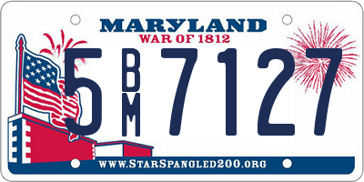 MD license plate 5BM7127