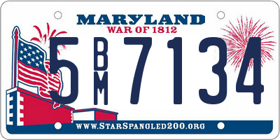 MD license plate 5BM7134