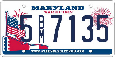 MD license plate 5BM7135