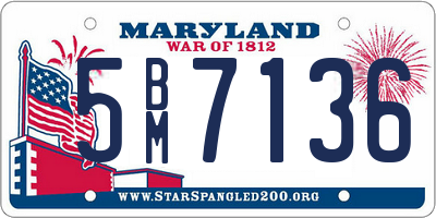 MD license plate 5BM7136