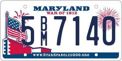 MD license plate 5BM7140