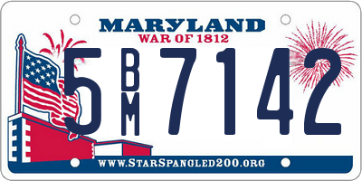 MD license plate 5BM7142