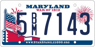 MD license plate 5BM7143