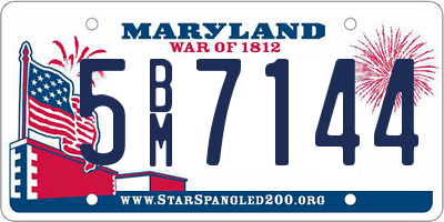 MD license plate 5BM7144