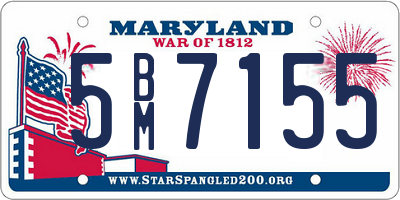 MD license plate 5BM7155