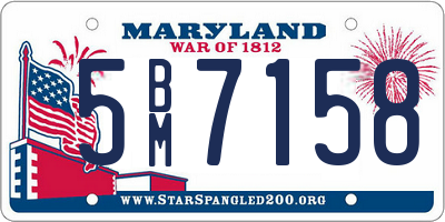 MD license plate 5BM7158