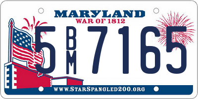 MD license plate 5BM7165