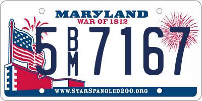 MD license plate 5BM7167