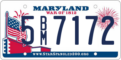 MD license plate 5BM7172