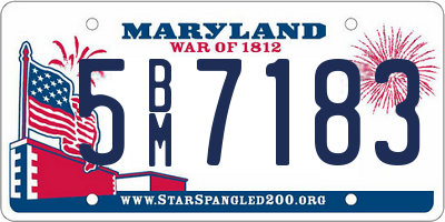 MD license plate 5BM7183