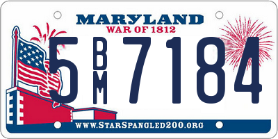 MD license plate 5BM7184