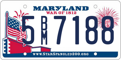 MD license plate 5BM7188