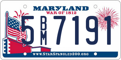 MD license plate 5BM7191