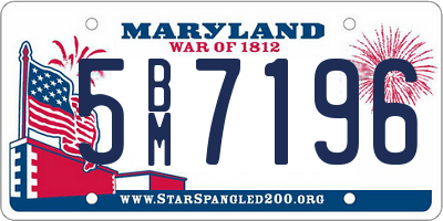 MD license plate 5BM7196