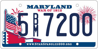 MD license plate 5BM7200