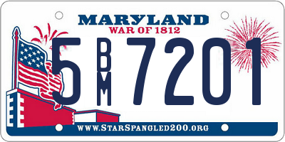 MD license plate 5BM7201