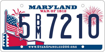 MD license plate 5BM7210