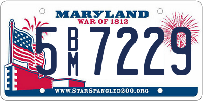 MD license plate 5BM7229