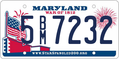 MD license plate 5BM7232