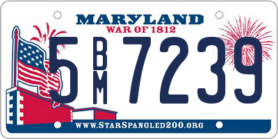 MD license plate 5BM7239