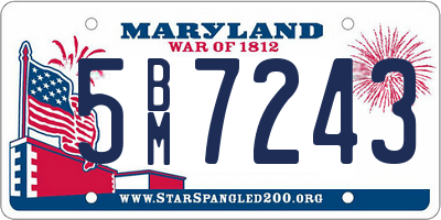 MD license plate 5BM7243