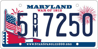 MD license plate 5BM7250