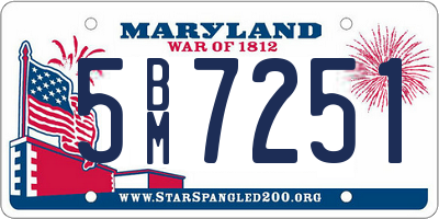 MD license plate 5BM7251